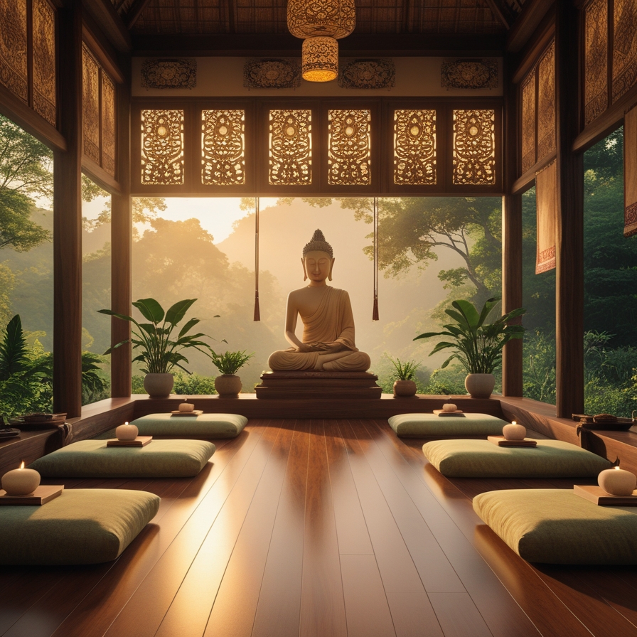 Studio meditasi yang tenang