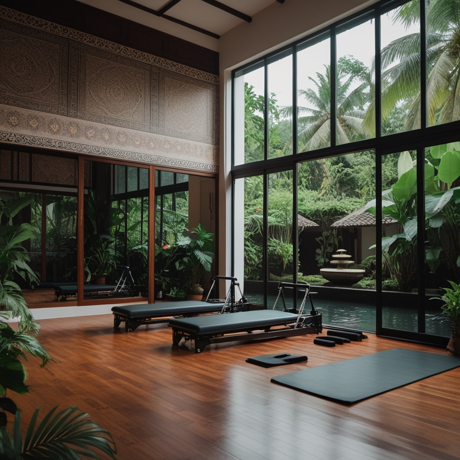 Studio Pilates dengan peralatan lengkap